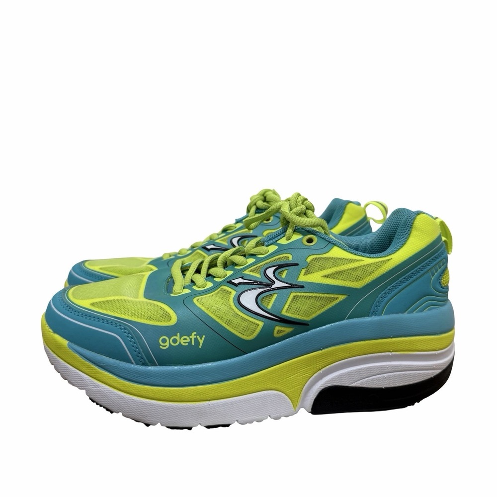 Gdefy Gravity Defyer Stabilization Running Lace Up Shoes Women‎ US 8 Blue Yellow